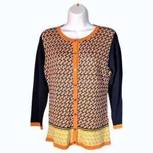 Spartina 449 Fair and Square Cardigan Sweater Womens S 100% Merino Wool Buttton